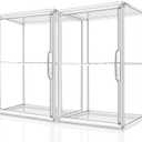 2Pack Makeup Organizer Storage, Large Capactiy Acrylic Bathroom Organizer, Clear Cosmetics Organizer Bins with Division Board for Vanity, Skincare, Countertop Storage and Display Case