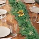 9FT Artificial Christmas Garland (2-Pack), Realistic Norfolk Pine & Cedar Greenery, Thick and Lush Christmas Tree Garland for Staircase, Mantle, Fireplace, Indoor Outdoor Decor