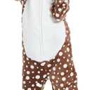 Dog Costume for Kids Onesie Plush Animal Dalmatian Girls One Piece Pajamas Halloween Christmas Cosplay Teen Sleepwear, Size 140