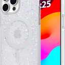 kate spade new york iPhone 15 Pro Max Case, Compatible with MagSafe Phone Cover - Chunky Glitter Iridescent