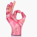 OEIPSMK OK hand gesture statue statue, blue finger gesture statue, blue home decor, modern decorations for shelf, office, dining table center, bedroom and room decor aesthetics