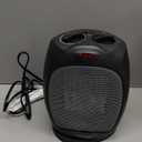 Amazon Basics Oscillating Ceramic Space Heater, Portable Fast Heating Indoor Solution, With Overheat and Tip-Over Protection, Thermostat, 1500W, 7.52"D x 6.34"W x 9.45"H, Black