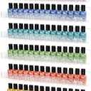 BTremary Acrylic Nail Polish Wall Mounted Holder Paint Organizer Storage Rack Clear 6 Pack Hanging Nail Polish Shelf Floating Wall Mount Hold up to 96 Bottles.