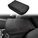 Muslogy Center Console Armrest Cover Fit for Ford Maverick 2022-2025 2026 Accessories, Comfort Armrest Pad Console Lid Cushion Vegan Leather Regular Thick (Black)