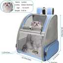 Texsens Pet Backpack Carrier for Small Cats Dogs | Ventilated Design, Safety Straps, Buckle Support, Collapsible | Designed for Travel, Hiking & Outdoor Use (Blue)