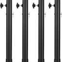 4 Pack Adjustable Table Leg Extenders - 17.3 Inch Black Heavy Duty Steel Folding Table Risers With 4 Levels