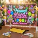 Lumiboard Led Drawing Board 7 Colors, Light Up Cosmody Drawing Board, Glowing Acrylic Dry Erase Board, Easter Basket Stuffers,Easter Egg Fillers Gifts Kids Girls Boy Teens(12x8)