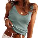 Tankaneo Womens V Neck Tank Tops 2025 Sleeveless Ribbed Knit Shirts Summer Casual Sexy Sweater Vest (Medium, Light Blue)