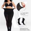 Plus Size Tights for Women, Run-Resistant High Waist Oversize Pantyhose, Semi Opaque Nylon Tights 1X, 2X, 3X, 4X (Black+beige)