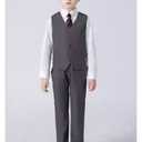YuanLu Boys Suit Dress Clothes Ring Bearer Outfit Homecoming Dresses Boy Vest and Pants Set for Kids Wedding Tuxedo Suits, Size: 4T