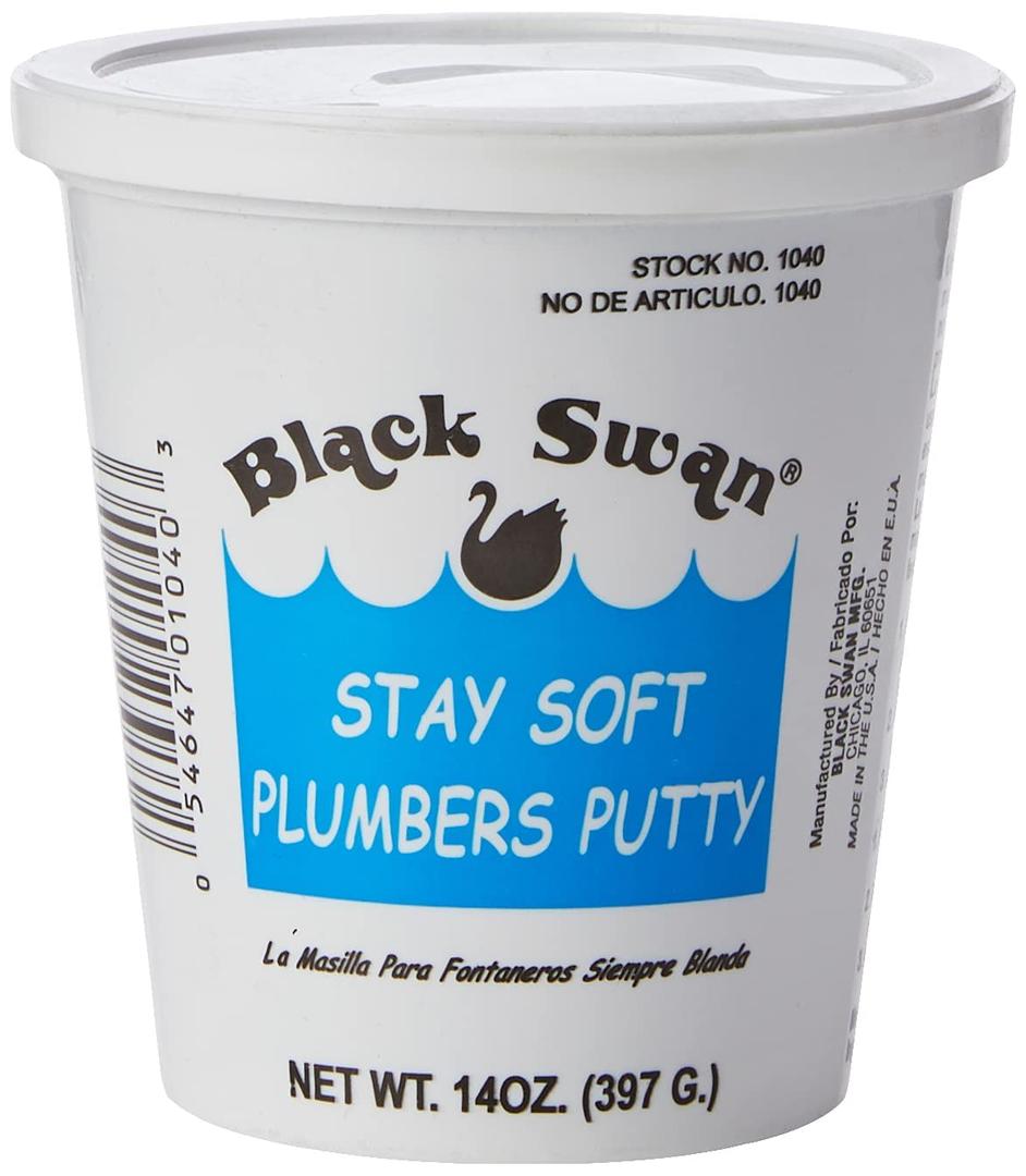 Black Swan Stay Soft Plumbers Putty, 14oz - Crack-Resistant, Ideal for Sink Drain, Faucets & Fixtures, Stretchable Plumber Putty