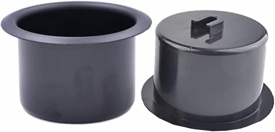2 Pcs Plastic Cup Holder Insert for Car Sofa, Recliner Handles Replacement Cup Holder for Boat Truck RV Couch Poker Table (Black)