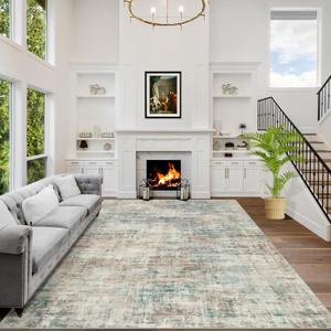 8x10 Area Rugs Washable Rug: Large Modern Abstract Living Room Rug Soft Anti-Skid Thin Carpet Indoor Floor Non-Shedding Carpets for Bedroom Dining Room Farmhouse Nursery Home Office Multi