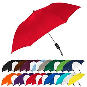 The Spectrum Popular Style 42" Automatic Open Compact Travel Umbrella for Rain, Wind & Sun, Sturdy Lightweight Small Portable Stick Umbrella for Men and Women, Red