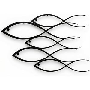 DEKADRON Metal Wall Decor, Fish Family,Home Decoration,Wall Sign, Metal Wall Art, Interior Decoration, Indoor Outdoor Hangings (24" W x 16" H / 60x40cm)