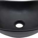 Bowl Sinks For Bathrooms 17" x 11" Oval Black Vessel Sink Modern Boat Shape Artistic Basin Bathroom Vessel Sink Above Counter Porcelain Ceramic Black Small Deep Vessel Sink