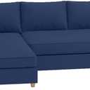 Durable Polyester Flax Friheten Sleeper Sofa Cover Replacement Compatible with IKEA Friheten Sofa Bed, Or Corner, Or Sectional Slipcover. Sofa Cover Only (Polyester Blue Right Arm Longer)