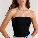 Wildy Women Casual Solid Color Bandeau Top, Fitted Tank Style, Suitable For Summer, SIZE M