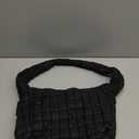 Quilted Puffer Tote Bag for Women - Large Crossbody Bag, Lightweight Nylon Puffy Carryall Hobo Puff Shoulder Bag (Black)