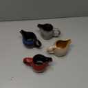 4 Pack 3 Oz Small Creamer Pitcher, Creamer Cup with Handle, Ceramic Milk Jug for Coffee Milk Sauces Salad, Freezer Safe & Microwave