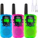 BATURU Rechargeable Walkie Talkies for Kids 3 Miles, 22 Channels Battery-Saving Walkie Talkie with Clear Sound, Easter Basket Stuffers for Girls Boys, Easter Gifts for Kids Age 3-12
