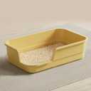 Extra Large Cat Litter Box with High Sides,Cats Boxes for Indoor Cats,Cat Litter Pan for Kitty,Litter Box with Low Entry,Easy to Clean,Anti-Splashing,23.6" x15.7" x5.9" (Yellow)