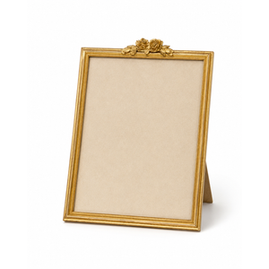 Vintage Gold Picture Frame with Rose Detail, Ornate Tabletop Photo Frame for Home Decor
