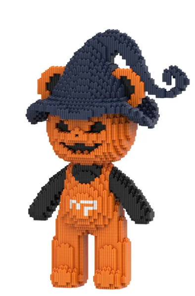 YaoYaoPlay Wizard Pumpkin Bear Small Building Block Set