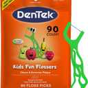Dentek Floss Picks, Kids Flossers, Wild Fruit Flavor, 90 Count