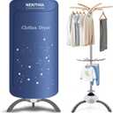 Portable Clothes Dryer - Upgraded 900W Fast-Drying for Large Loads of Clothes & Shoes | Compact Mini Dryer Machine for Family, Apartment, RV & Travel (Blue)