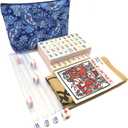 American Mini Mahjong Set 166 Mahjong Tiles 1.2-inch American Mahjong Game Pink Set Thickened Mah-Jongg Tiles Bag Mahjong Tile Set