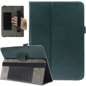 Universal 10 Inch Tablet Case, Universal 10.1 Inch Tablet Case, Viclowlpfe Protective Folio Stand Android Case for 9.6-10.5 Inch Tablet with Hand Strap and Cards Slots, Blackish Green