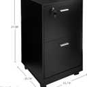 File Cabinet - 2-Drawer Cabinet with Lock and Deep Drawer Storage - Rolling Filing Cabinet for Under The Desk, Home, or Office by Lavish Home (Black)