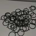 Curtain Rings with Eyelets, 48 Pack Metal Drapery Rings for Pinch Pleat Curtains Panels, Drape Rings Fits Up to 1.2 in Curtains Rod, 1.5 Inch I D Black