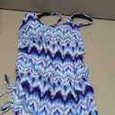 Halcurt Women's Two Piece Tankini Swimsuits Tummy Control Adjustable Drawstring Bathing Suit and Short with Pocket Blue Water Ripple L
