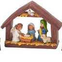 HOLIDAY PEAK Handpainted Resin Tabletop Nativity Scene - Set Includes 5"x6" Manger, Plus 8 Nativity Pieces - Perfectly Sized Christmas Decoration