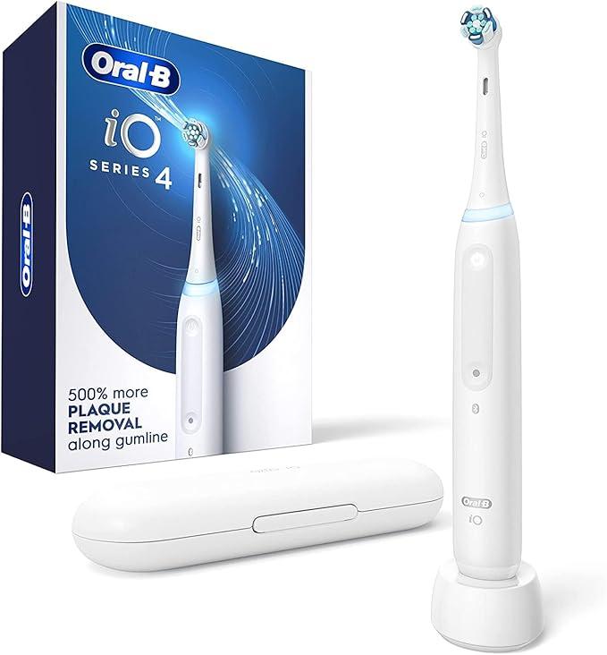 OralB iO Series 4 Electric Toothbrush with (1) Brush Head, Rechargeable, White