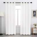SPXTEX Bleach White Velvet Curtains - 54 Inch Long, Soft, Insulated, Light Filtering, Grommet Top, Set of 2 Panels