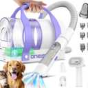 oneisall Cordless Dog Grooming Vacuum,5200 mAh Dog Grooming Kit with Clippers,Nail Grinder,Trimmer,2L Dustbin for Shedding with Grooming Tools-Quiet Suitable for All Breeds,Cleaning at Home Comfy C1 (Purple)