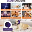 JOHNBOLIN Dog Ear Muffs & No Shake Ear Wrap for Hematoma, Bathing, Drying & Noise Anxiety Relief - Elastic Waterproof Ear Protector with Calming Hoodie Design for Grooming (Purple, M)