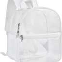 Paxiland Clear Backpack Stadium Approved 12126 with Reinforced and Wider Shoulder Straps, Small Clear Bag for Schools, Concerts, Work, Festivals and Sporting Events - White