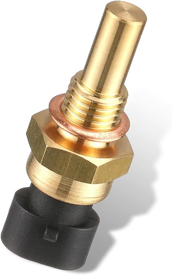 Engine Coolant Temperature Sensor, 12608814 213-4333 15326388 19236568 High Temperature Resistant Sensors, with Sealing Gasket, Compatible with Delphi Buick Chevrolet GMC Cadillac (Gold)