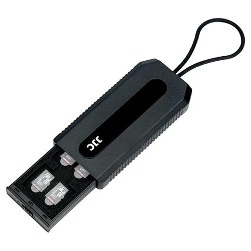 Portable Memory Card Case Holder for 6 SD SDHC SDXC Cards and 12 Micro SD TF Cards, Anti-Shock SD Card Case with Easy Push-Pull Design, Black