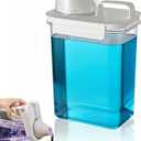 60.8OZ Clear Laundry Detergent Dispenser, Double Sealed Storage Container with Wide Mouth & Funnel Design, Transparent Leak-proof Organizer for Laundry Room, Fabric Softener, Bleach