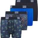 Billabong Boys Underwear Pack of 4 Boxer Briefs for Boys 6-18 Durable Stretch Breathable Moisture Wicking