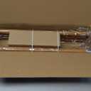 QDWIS Wood Curtain Rods for Windows 66 to 120 Inch, 1'' Adjustable Decorative Drapery Rods with Imitation Wood Grain Leaf Pattern Finials, Boho Heavy Duty Long Window Curtain Rods Set 36''-120''