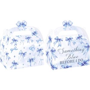Something Blue Before I Do Bridal Shower Treat Boxes Something Blue Bridal Shower Decorations 12pcs Blues Bow Before I Do Gift Wrap Boxes for Bachelorette Engagement Wedding Party Favor Supplies