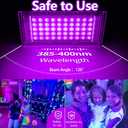 8 Pack 50W Black Light, LED Blacklight Flood Light with US Plug and Switch, Black Lights for Glow Party,Halloween,Body Painting,Birthday Party,Fluorescent Painting and Fluorescent Tapestry