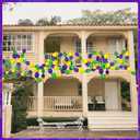 120 Pcs Mardi Gras Link Balloons Float Decor Bead Garland, 12 Inch and 6 Inch Latex Link Balloon Purple Yellow Green Linking Linkable for Mardi Gras Party Decoration Supplies