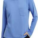 baleaf Women's Long Sleeve Workout Shirts for Women Active Tops Soft Activewear Moisture Wicking Running Clothes Travel (Blue, M)